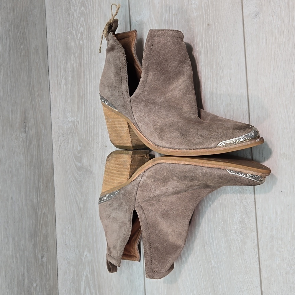 Jeffrey Campbell Women Cutout Side Heels Suede Moto Hobo boots shoes sz 8 - Picture 12 of 15